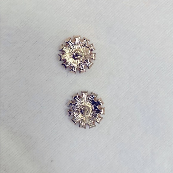 Gold Garnet and diamond Costume Earrings. - Picture 2 of 2